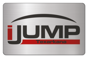 i jump logo over grey background